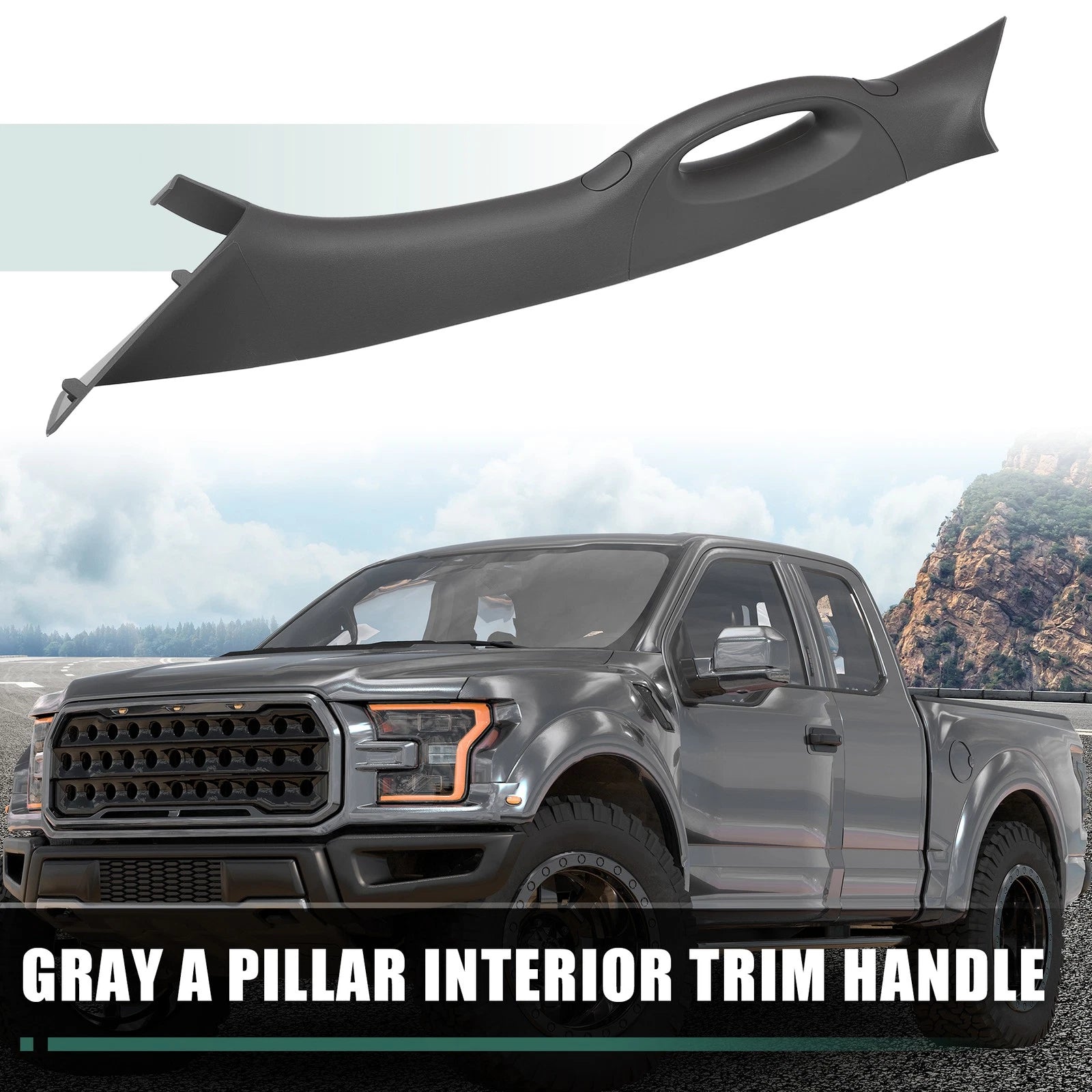 Left A Pillar Interior Trim Handle for Ford F150 (2006–2008) Gray 766549568103