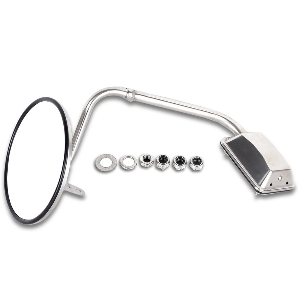 Driver LH Side Manual Stainless Steel 8" Round Mirror for