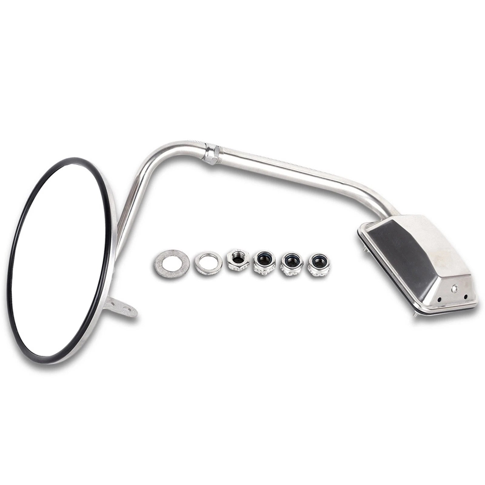 Driver LH Side Manual Stainless Steel 8" Round Mirror for