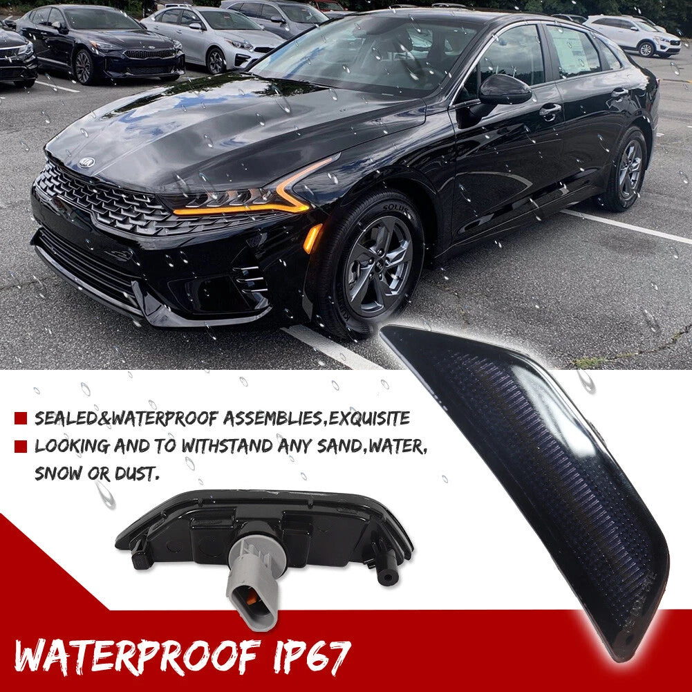 2X Smoked LED Side Marker Lights for Kia K5 (2021–2024)