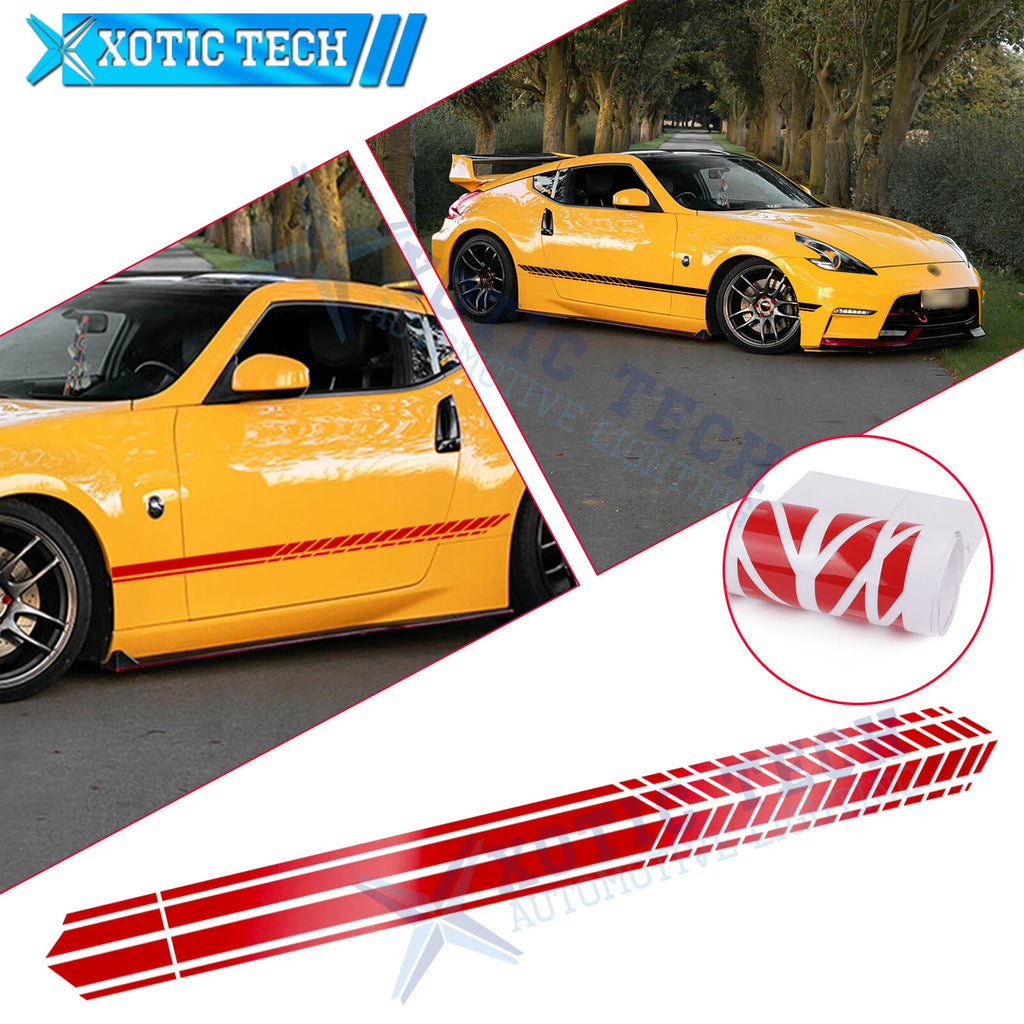 JDM Red Side Door Skirt Graphics for Nissan 370Z (2009–2020)