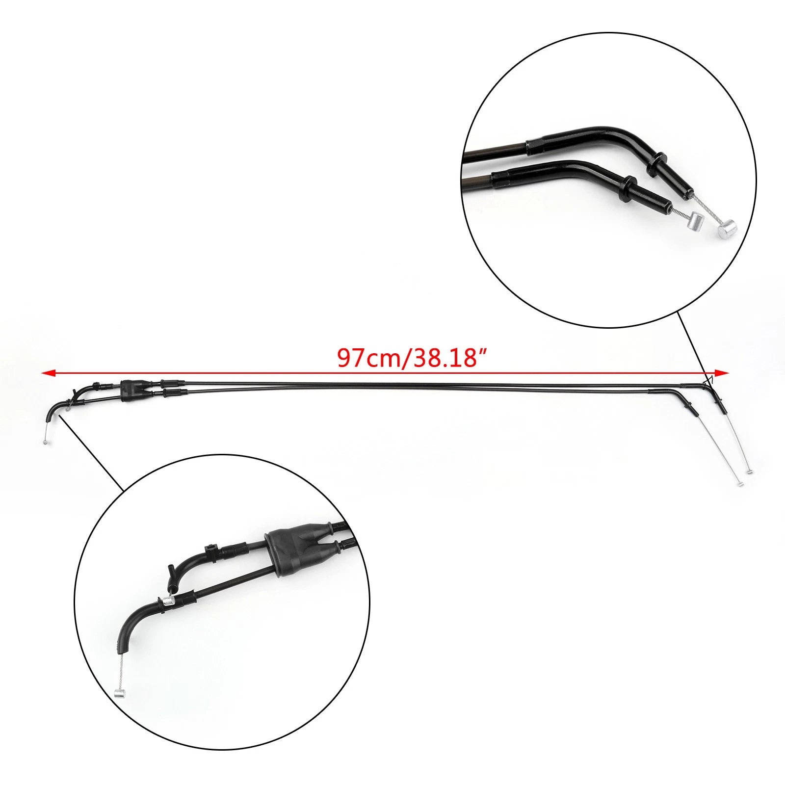 Throttle Cable for Kawasaki Ninja ZX6R ZX600P (2007–2008) Black