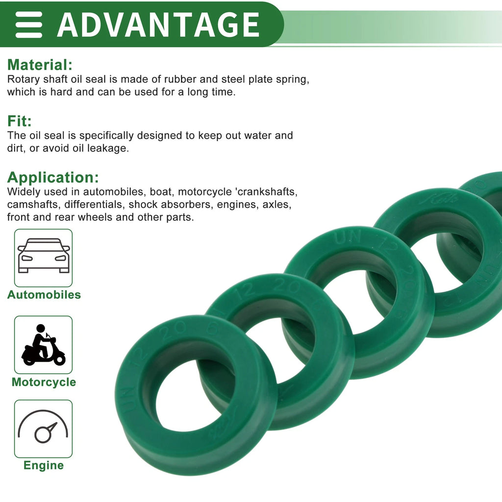 Set of 5 Oil Seal Rotary Shaft Seal 12x20x6mm for Various Models