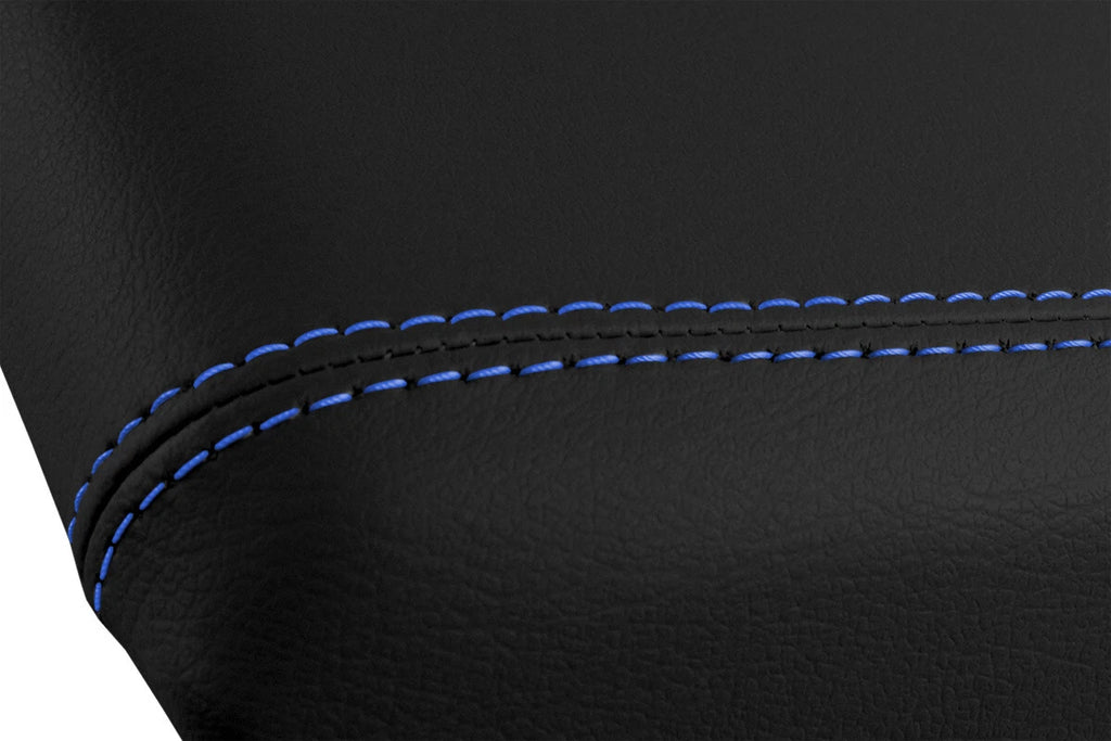 Leather Console Lid Armrest Cover for Nissan Maxima (2016–2021) Blue Stitch