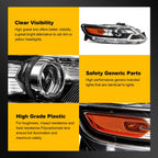 Right Side Headlight with Bulbs for Ford Taurus (2010–2012) Amber Projector