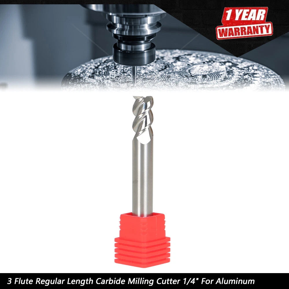 1/4" 3 Flute Carbide End Mill for Aluminum (Universal)