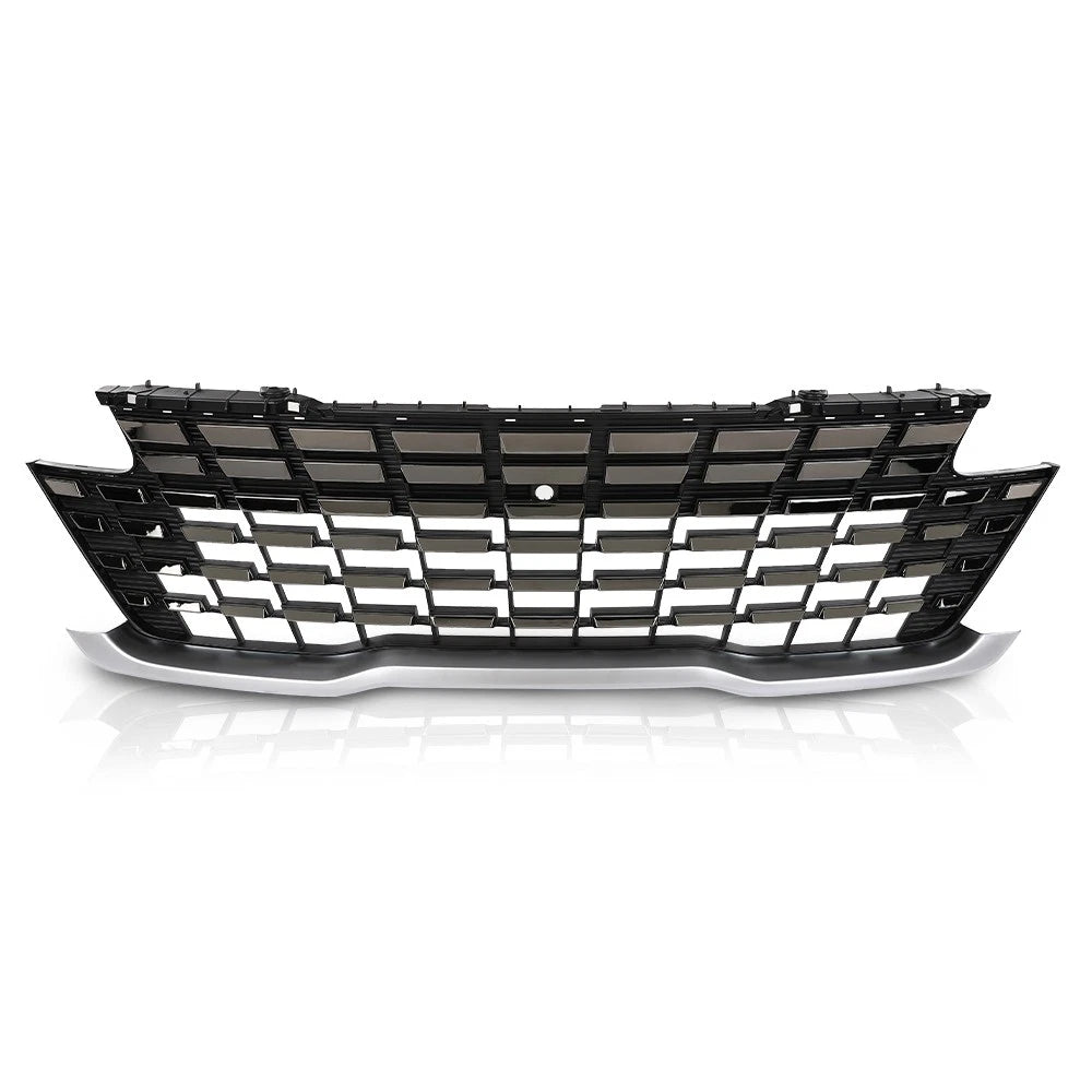 Front Bumper Upper Grille with Camera Hole Chrome for Kia Carnival (2022–2024)
