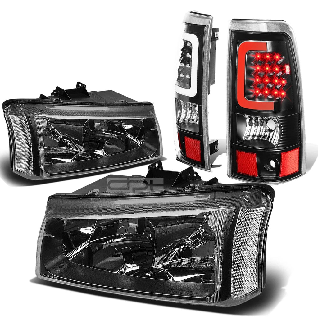 Headlight and Tail Light Kit for Chevrolet Silverado (2003–2007) - Black/Clear, 3D LED Bar