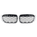 Set of 2 Front Bumper Kidney Grilles Chrome for BMW X3 F25, X4 F26 (2014–2017)