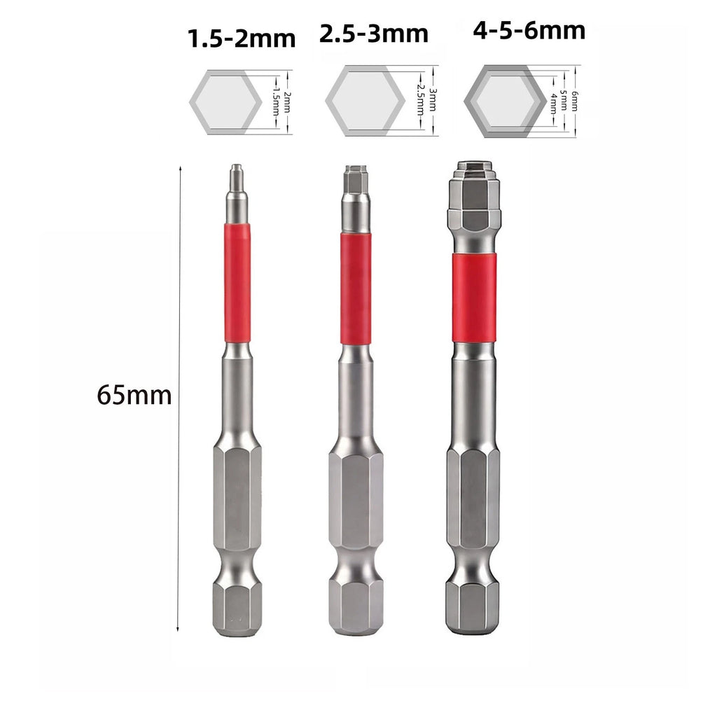 Screwdriver Bits Set of 2 Hex Shank 65mm 100mm for Manual Drills
