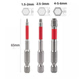 Screwdriver Bits Set of 2 Hex Shank 65mm 100mm for Manual Drills