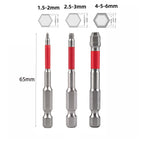 Screwdriver Bits Set of 2 Hex Shank 65mm 100mm for Manual Drills