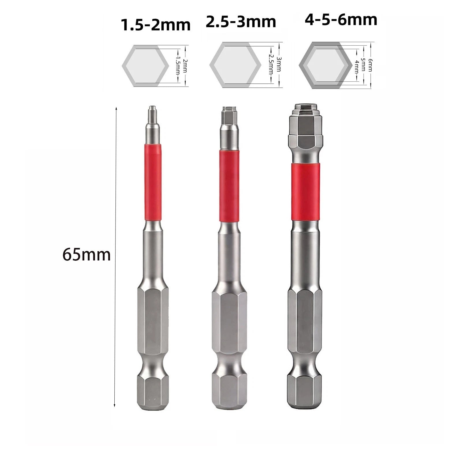 Screwdriver Bits Set of 2 Hex Shank 65mm 100mm for Manual Drills