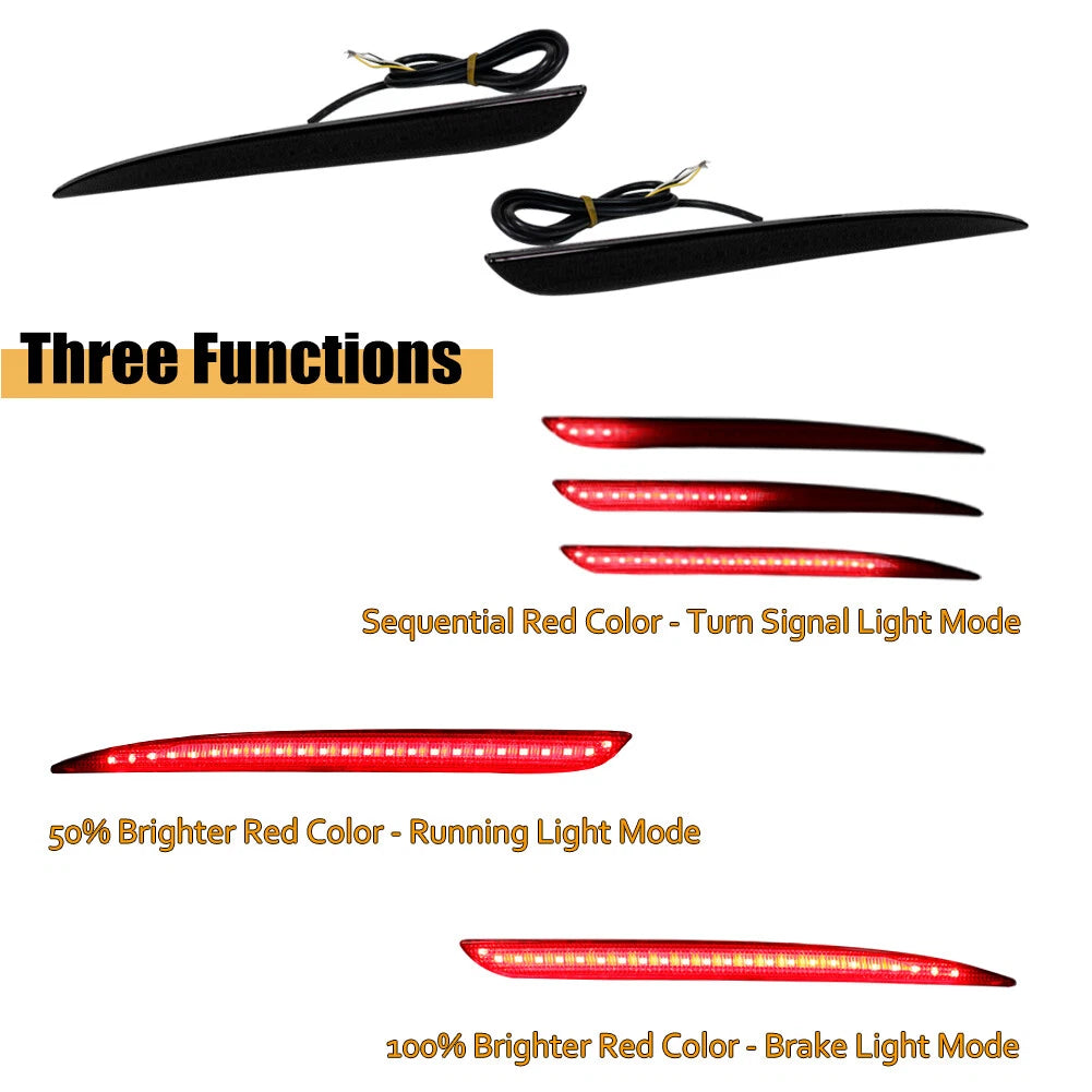 LED Smoked Rear Bumper Reflectors for Chrysler 300 (2015–2022)