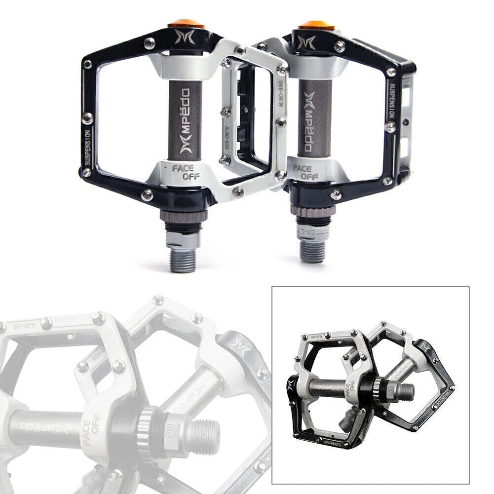Bicycle MTB Road Bike Platform Pedals 9/16" Flat Aluminum Sealed Bearing