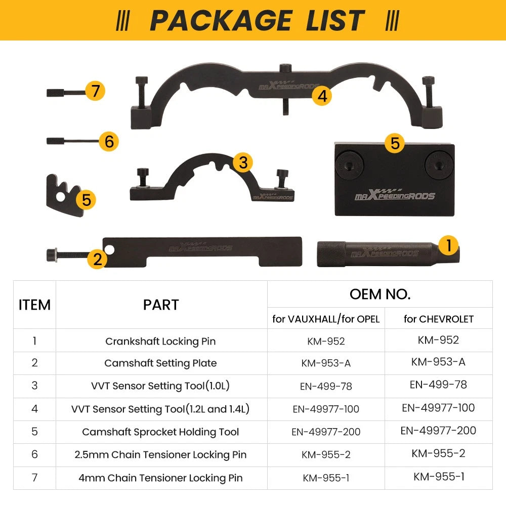 Turbo Engine Timing Tool Kit for Vauxhall Opel Astra-J Corsa 1.4 (2009–2020)