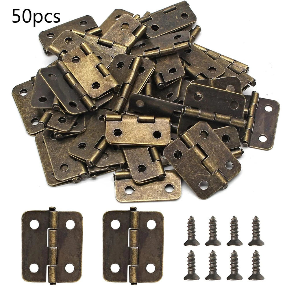 50Pc Antique Bronze Tiny Hinge for Jewelry Box Door (18x16mm)