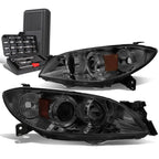Smoked/Amber Signal Projector Headlights for Mazda 3 Sedan (2004–2009)