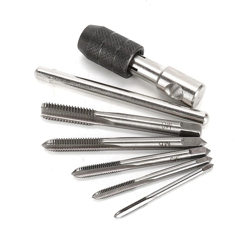 Tap Drill Set for M3-M8 with T Handle Ratchet Wrench