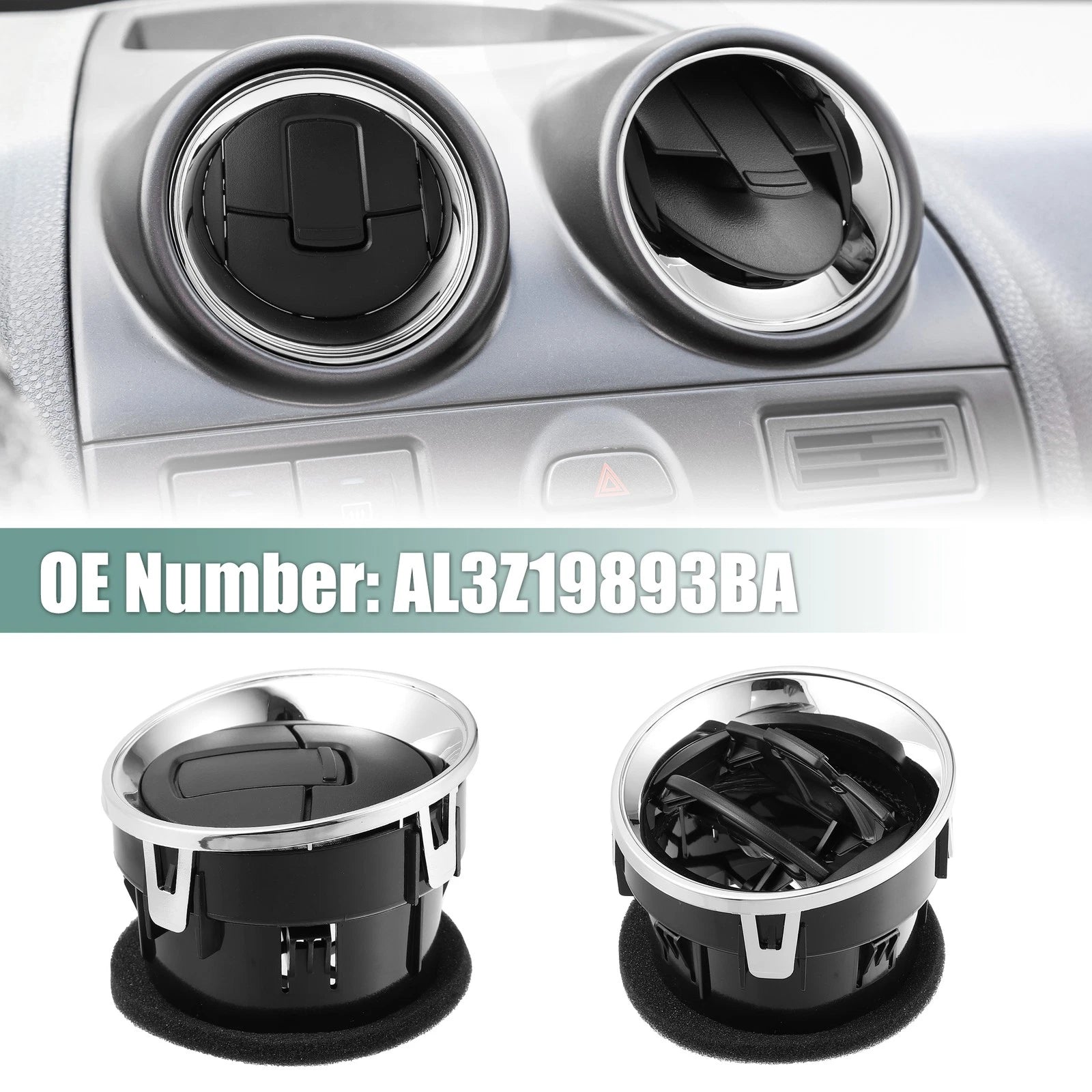 Set of 4 Front Dashboard AC Heater Air Vents AL3Z19893BA for Ford F-150 (2009–2014)