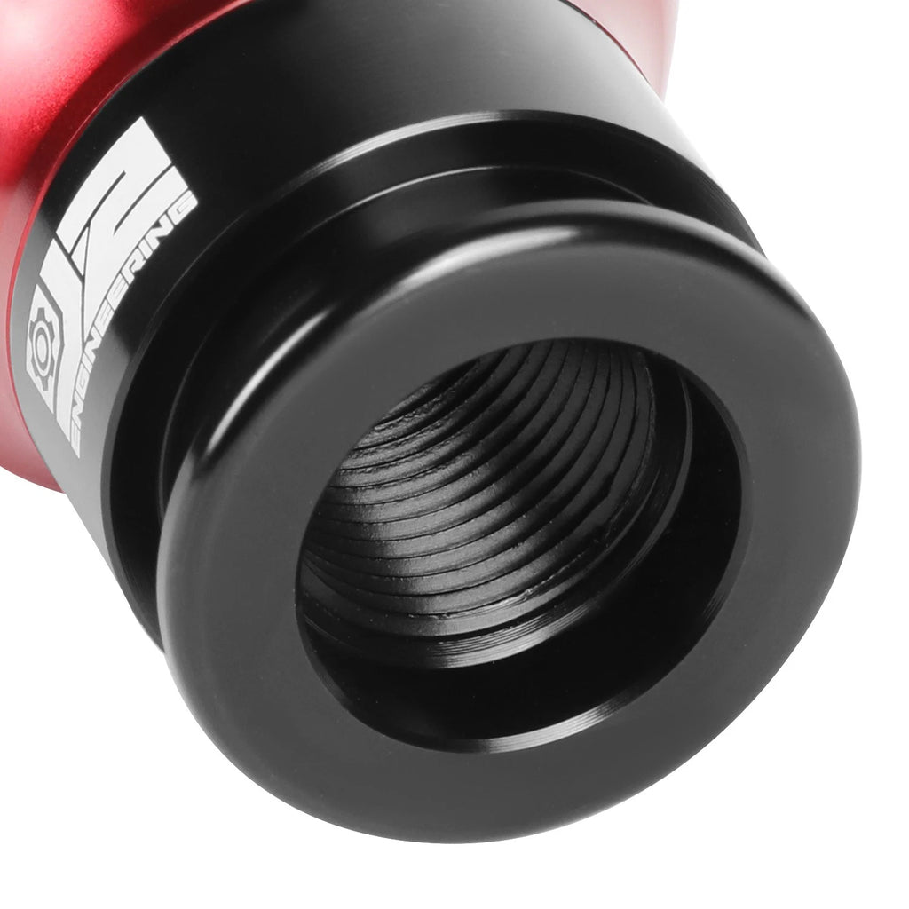 J2 Universal Aluminum Shift Knob Red Teardrop Style with Thread Adapters
