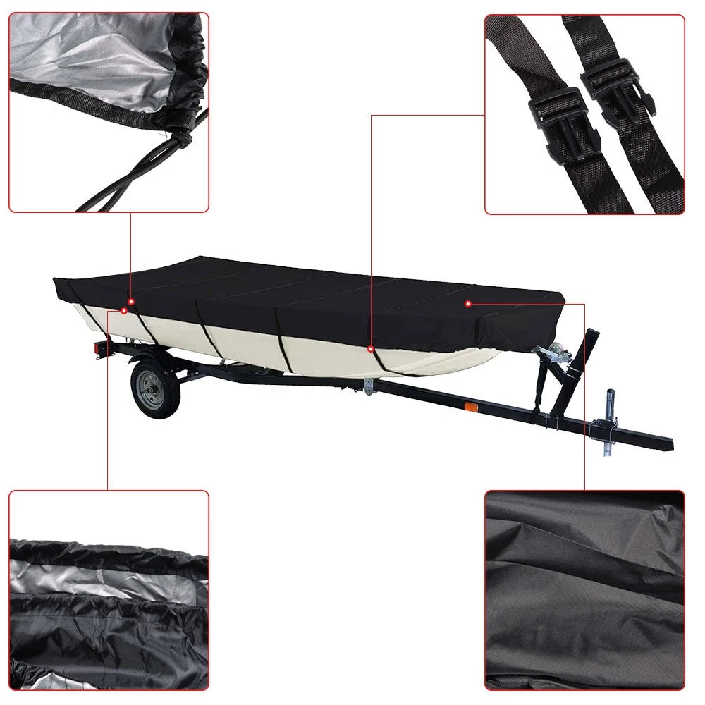Jon Boat Cover for 16ft Jon Boat (Black)