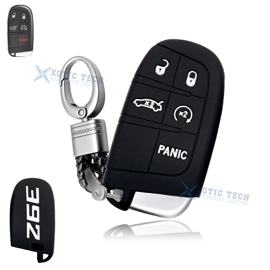 White 392 Silicone Remote Key Chain Shell Cover for Jeep, Chrysler, Dodge (2014–2025)