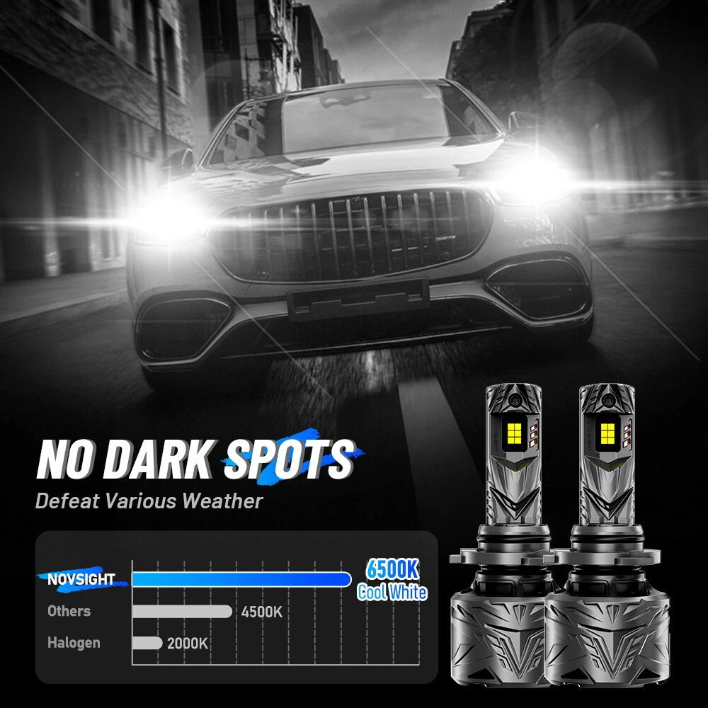 2X 9005 LED Headlight Bulbs for NOVSIGHT (50000LM)