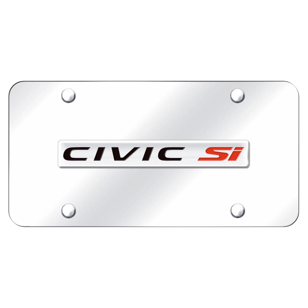 Chrome Name on Chrome License Plate - Officially Licensed for Honda Civic Si