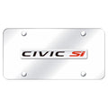 Chrome Name on Chrome License Plate - Officially Licensed for Honda Civic Si