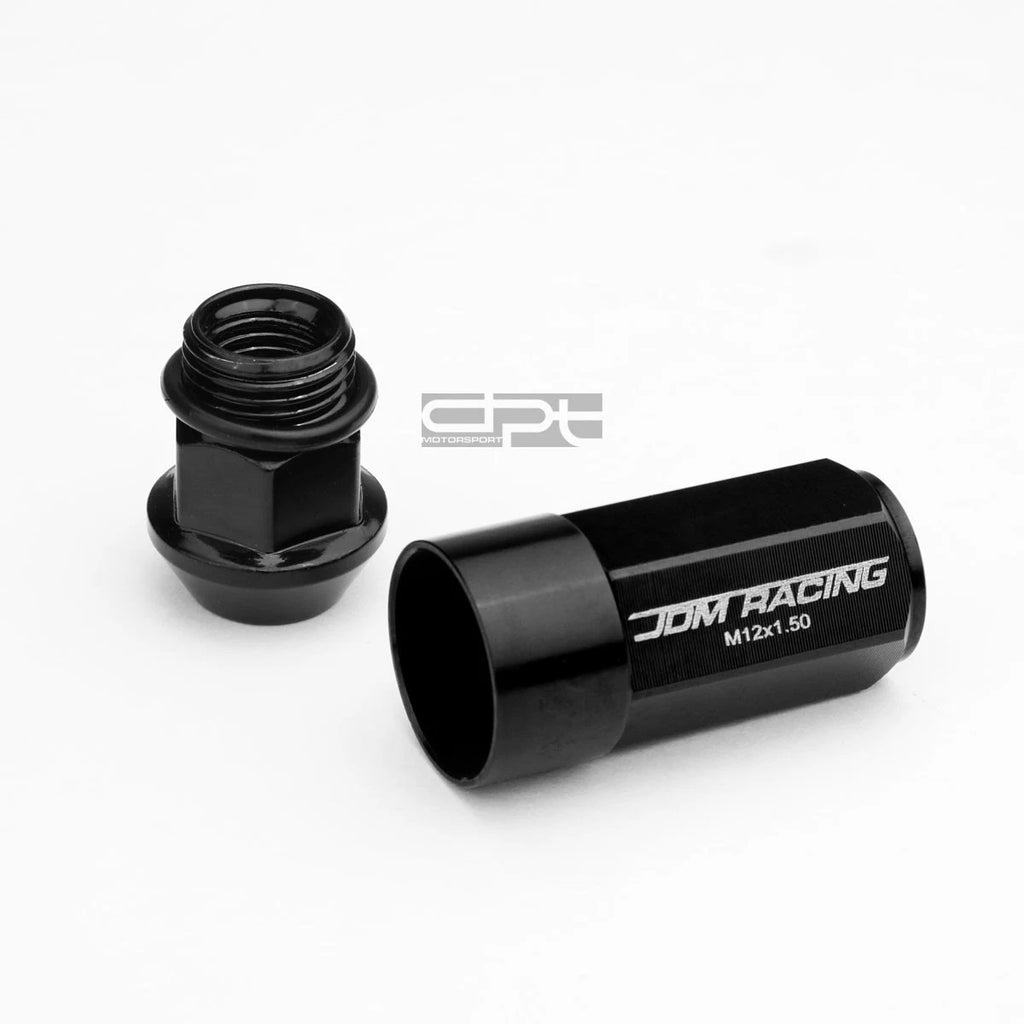 20 PCS M12X1.5 53MM Tall Black Aluminum Lug Nuts with Caps & Adapter
