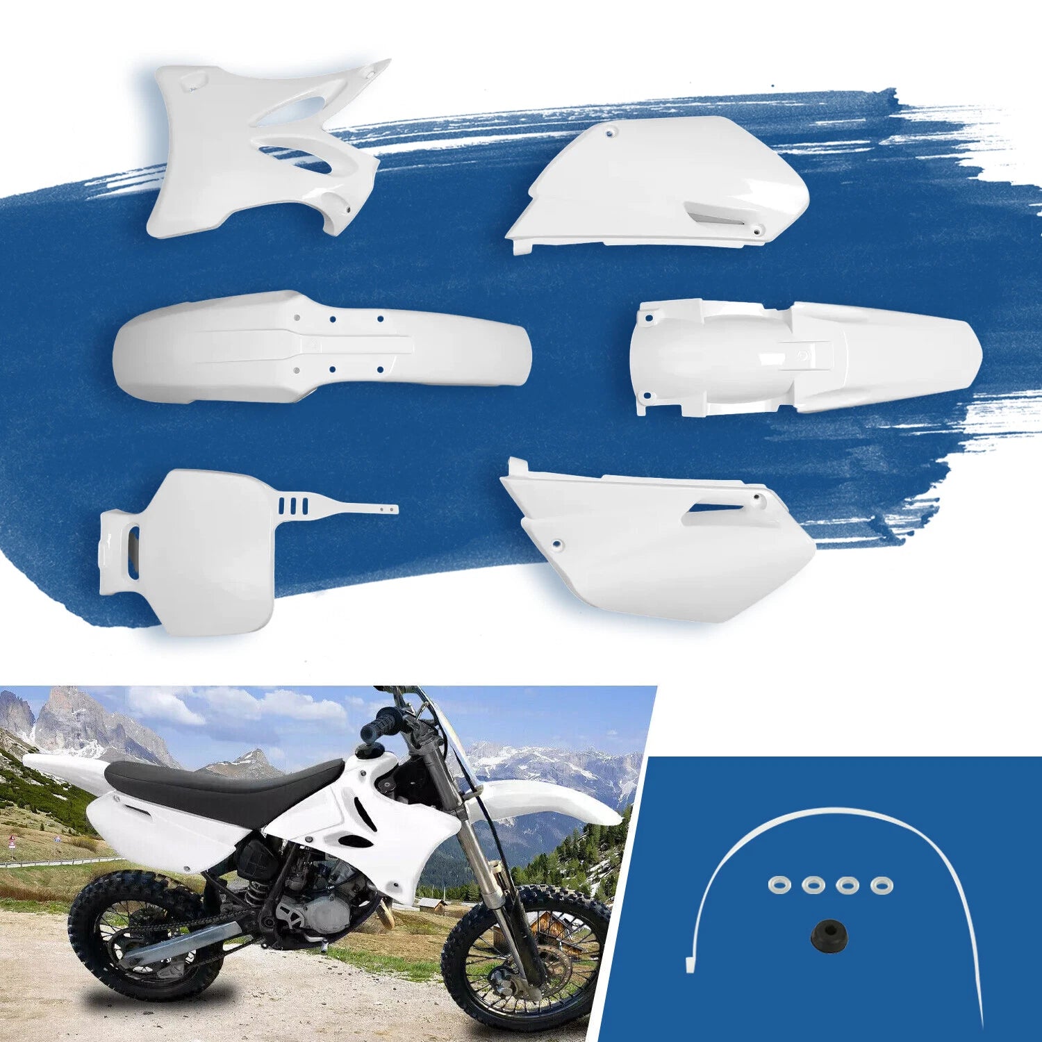 Complete Fairing Plastic Kit for Yamaha YZ85 (2002–2014) - White