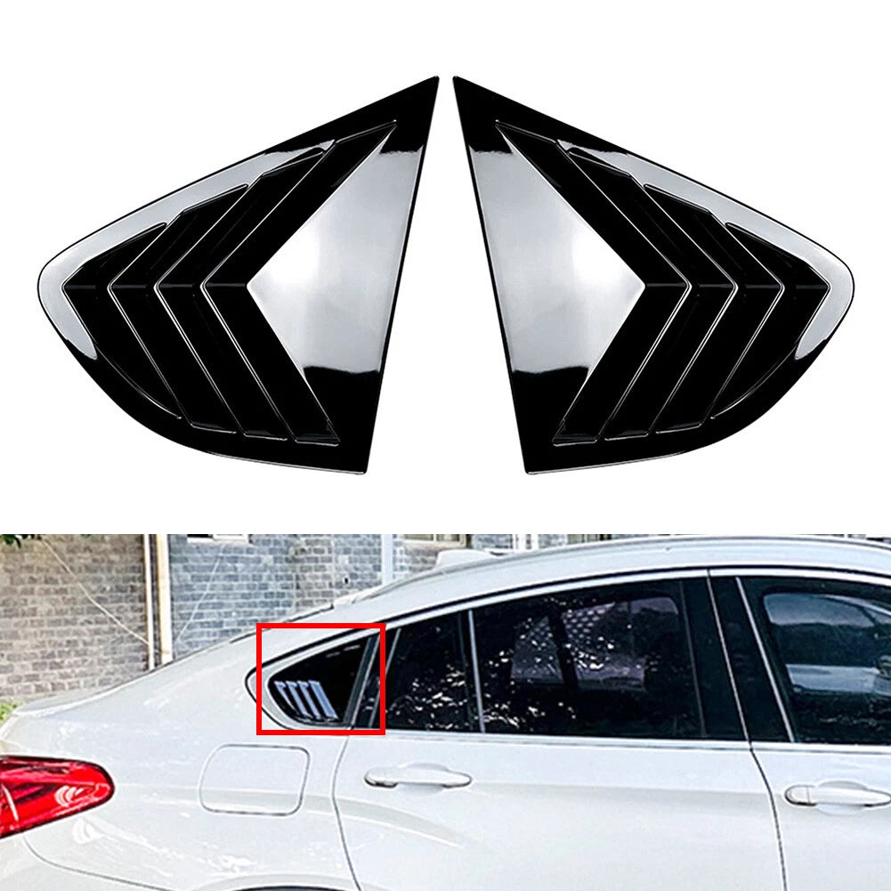 Glossy Black Rear Window Louver Shutter Cover Trim for BMW X4 (2014–2018)
