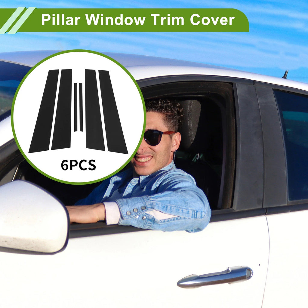 6 Pcs Pillar Window Trim for Dodge Charger (2011–2021) Black