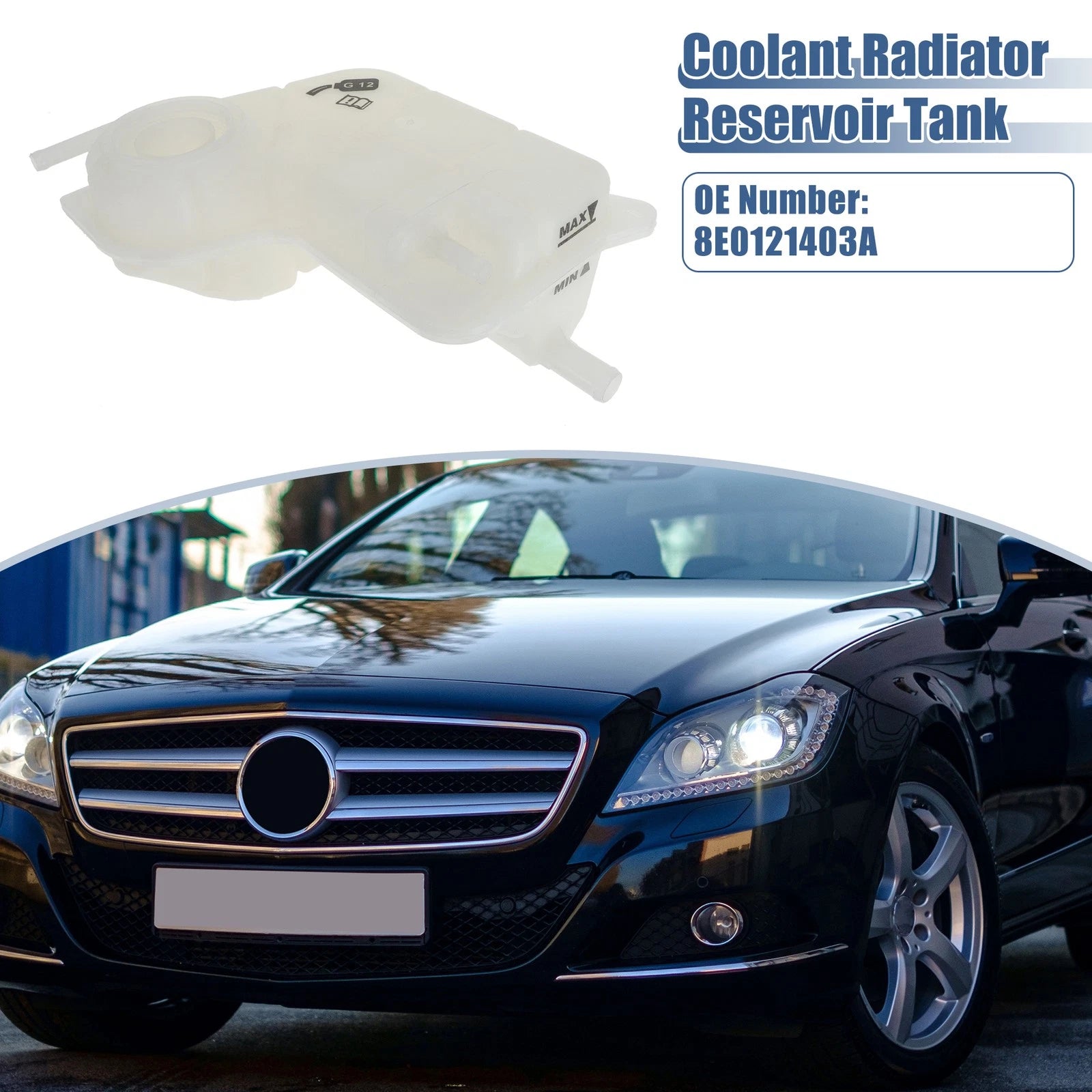 Coolant Radiator Reservoir Tank 8E0121403A w/ Sensor for Audi A4 (2002–2008)
