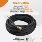 2 Wire Braid Pressure Washer Hose for High-Pressure Applications (100ft)
