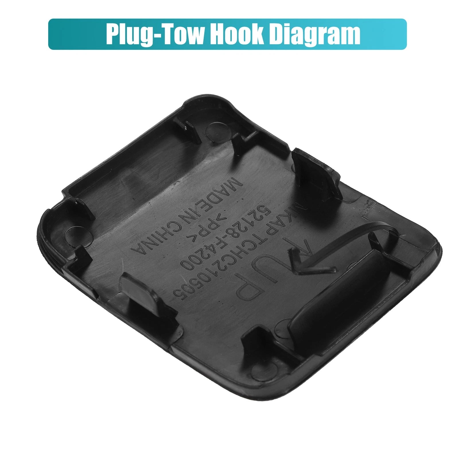 Front Left Tow Hook Cover for Toyota CHR (2021–2022) No. 52128F4200 Black