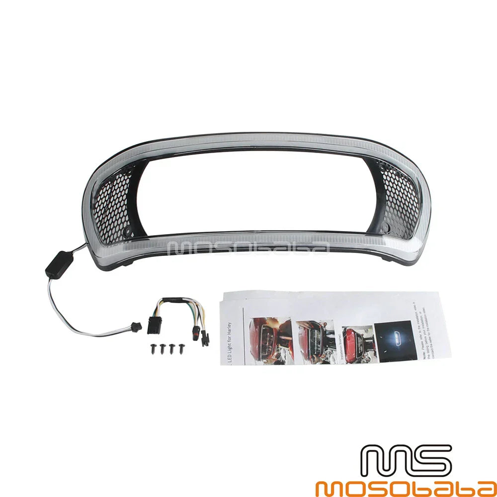 Headlight Fairing Bezel Trim Cover with DRL LED Light for Harley Road Glide (2014-2023)