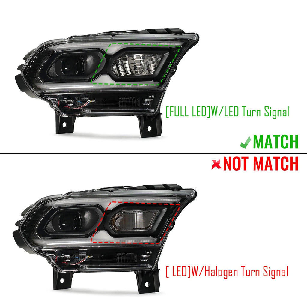Full LED Projector Headlight Right Passenger for Dodge Durango (2021–2024)