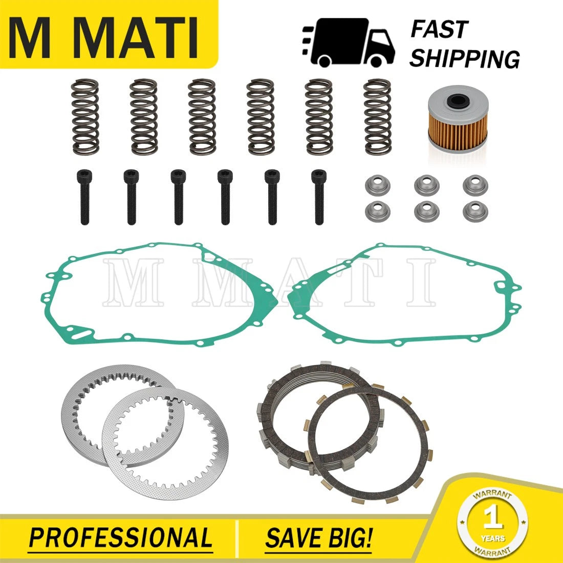 Clutch Plates Kit & Gaskets & Springs for Polaris Outlaw Predator 500 (2003–2007)