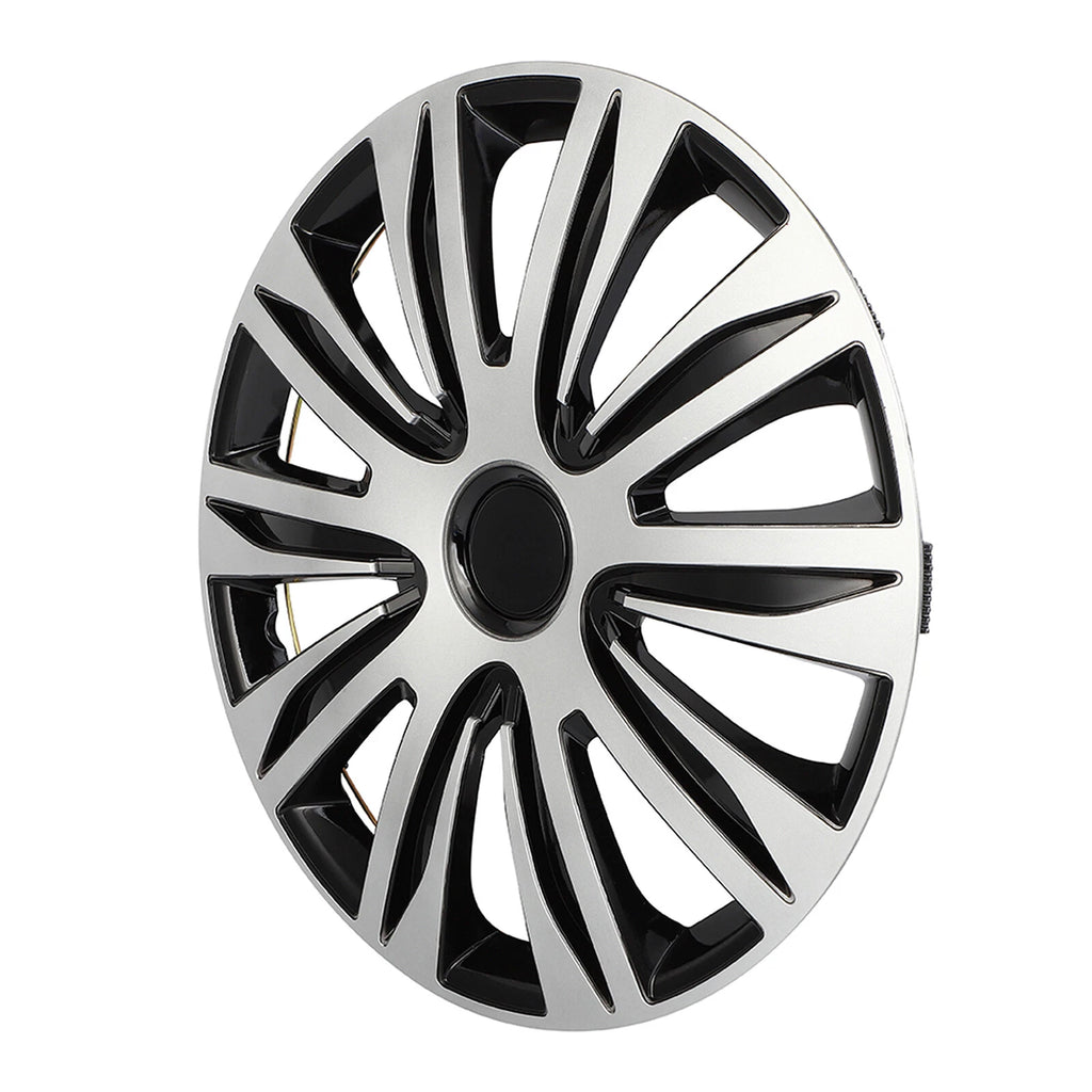 Set of 4 Wheel Covers for R17 Tire & Rim (Black & Silver)