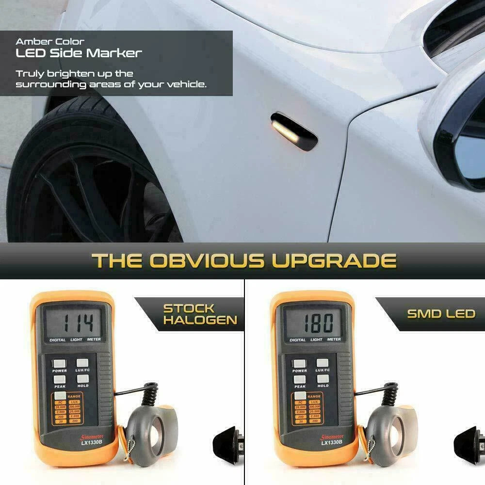 Smoked Lens Amber LED Side Marker Lights for BMW 1 3 5 X Series