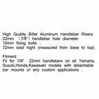 22mm Handle Bar Riser Mounting Clamps for Motorcycle Bike (UK)