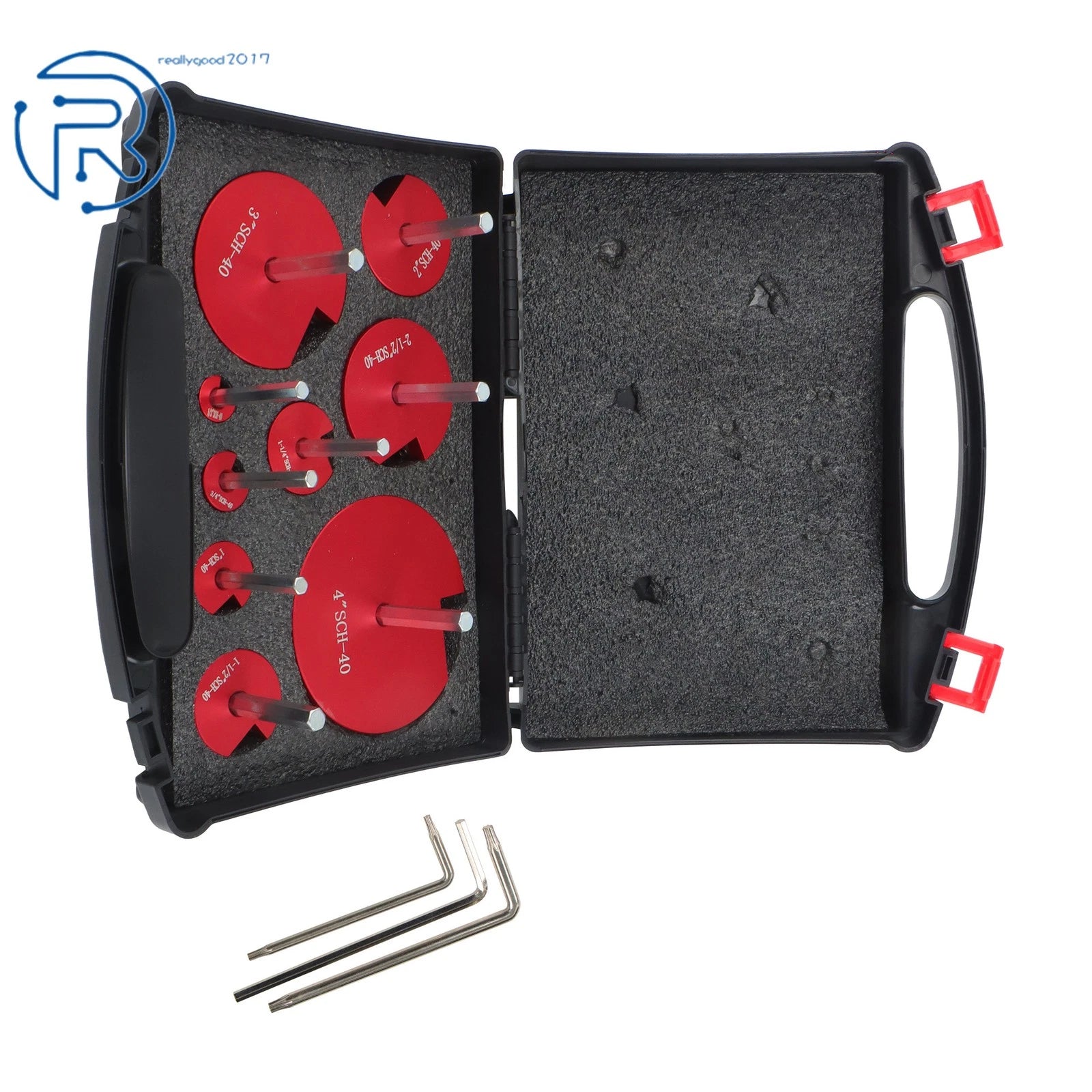 Set of 9 PVC Pipe Reamer Tools for Various Sizes (1/2" - 4")
