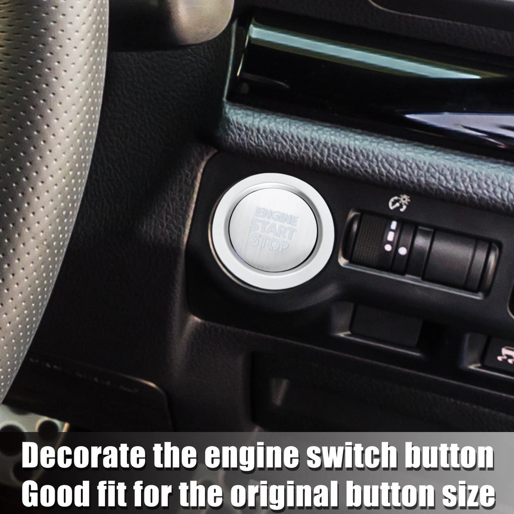 Set of 1 Start Button Cover for Toyota Corolla Cross (2022–2023) Silver Tone