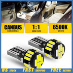 Pair LED T10 Bulbs for Dome License Side Marker Light (Universal)