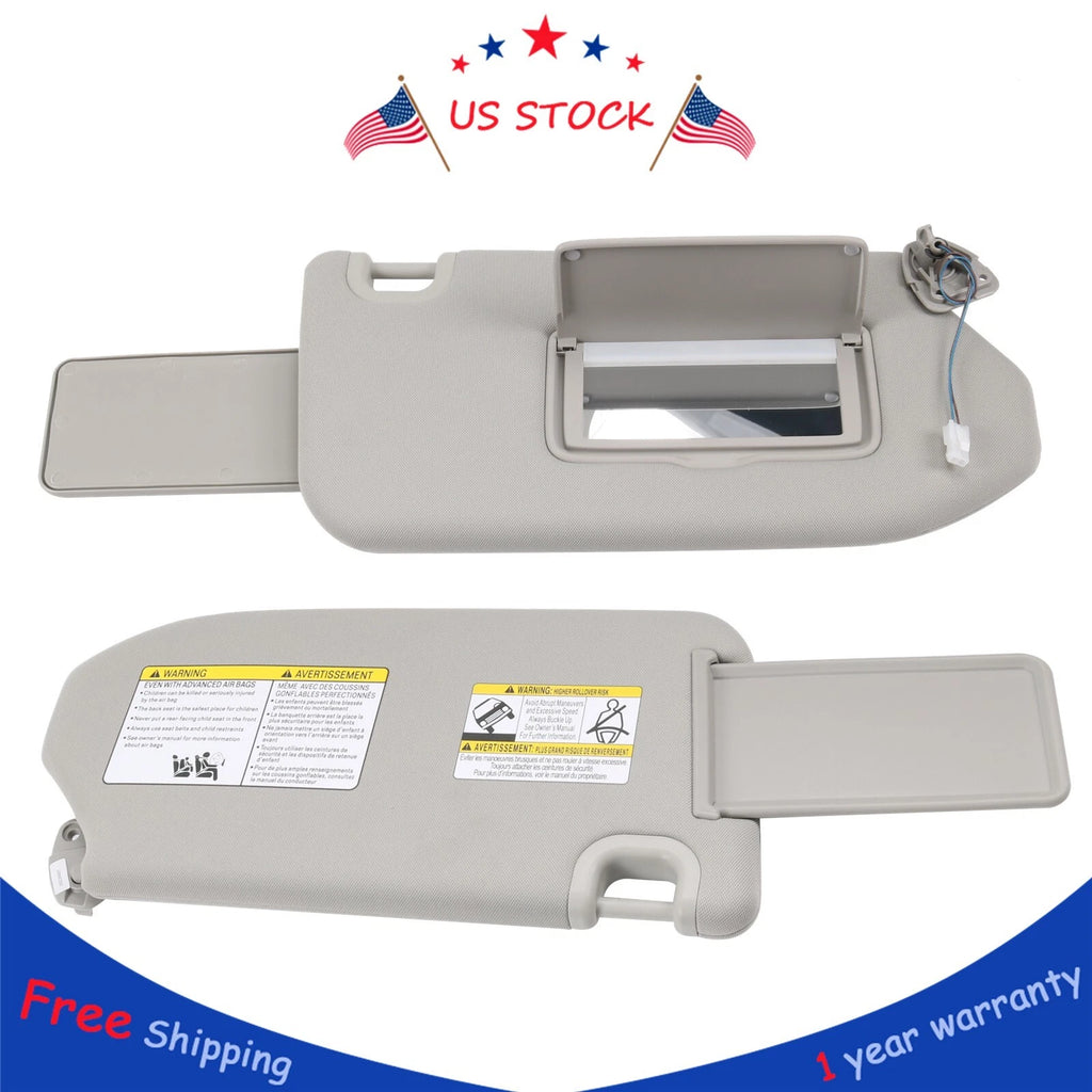 Tan Sun Visor Pair with Lamp for Nissan Pathfinder (2013–2018)