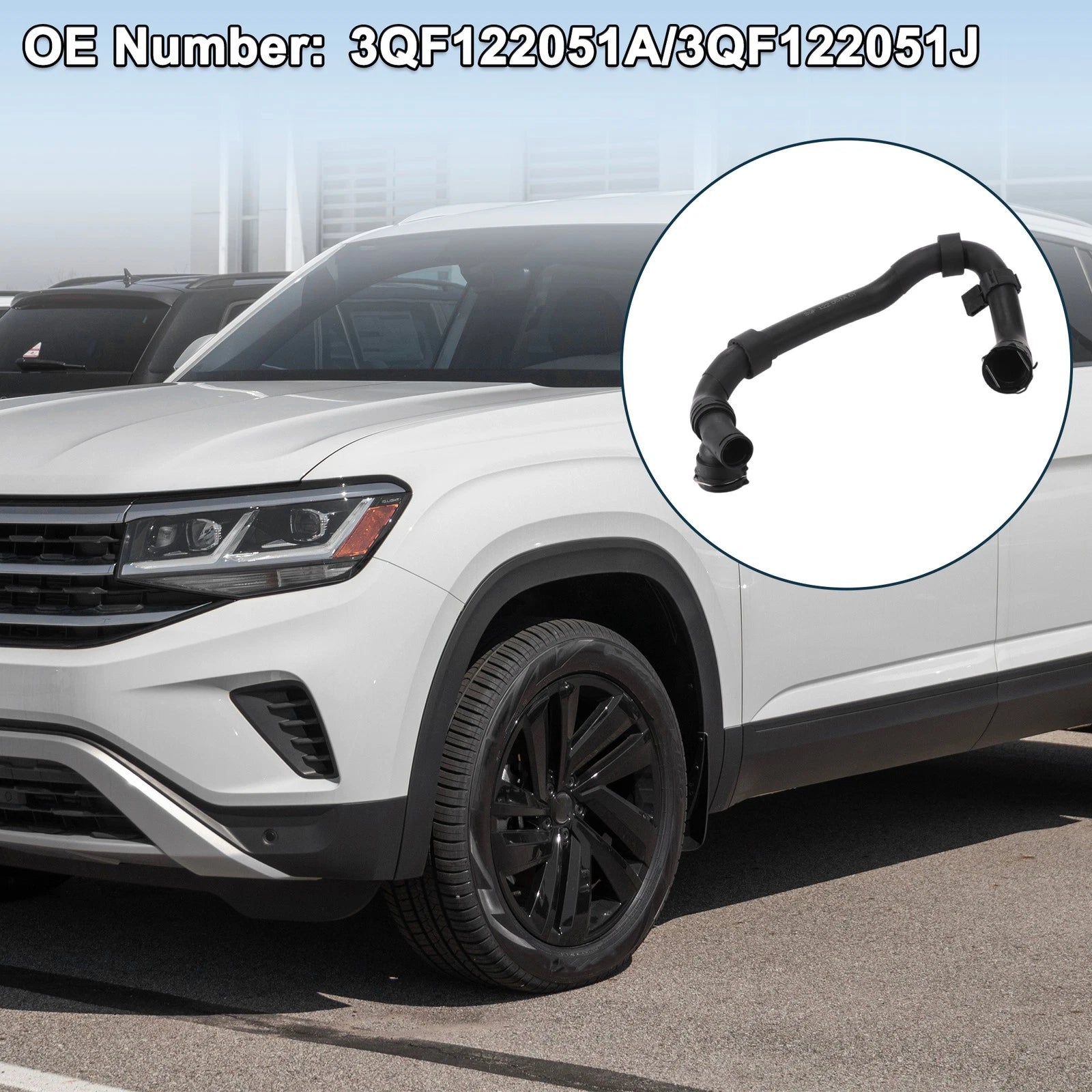 Radiator Hose Water Pipes for Volkswagen Atlas 2.0L (2018–2023) 3QF122051A