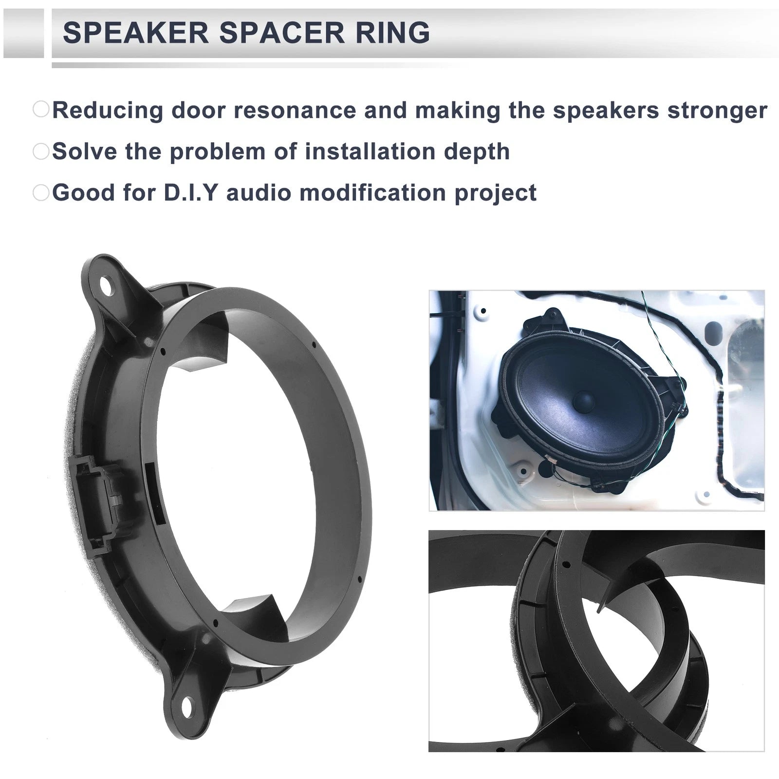 Set of 2 Speaker Spacer Rings for Mazda 6.5" 