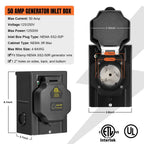 50A RV Extension Cord with Generator Box for RVs (20 FT)
